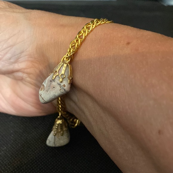 Vintage 4 piece brooch, bracelet, keychain & necklace with mixed stones - Picture 4 of 10